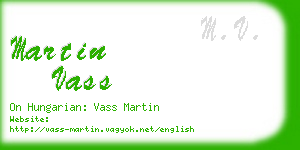 martin vass business card